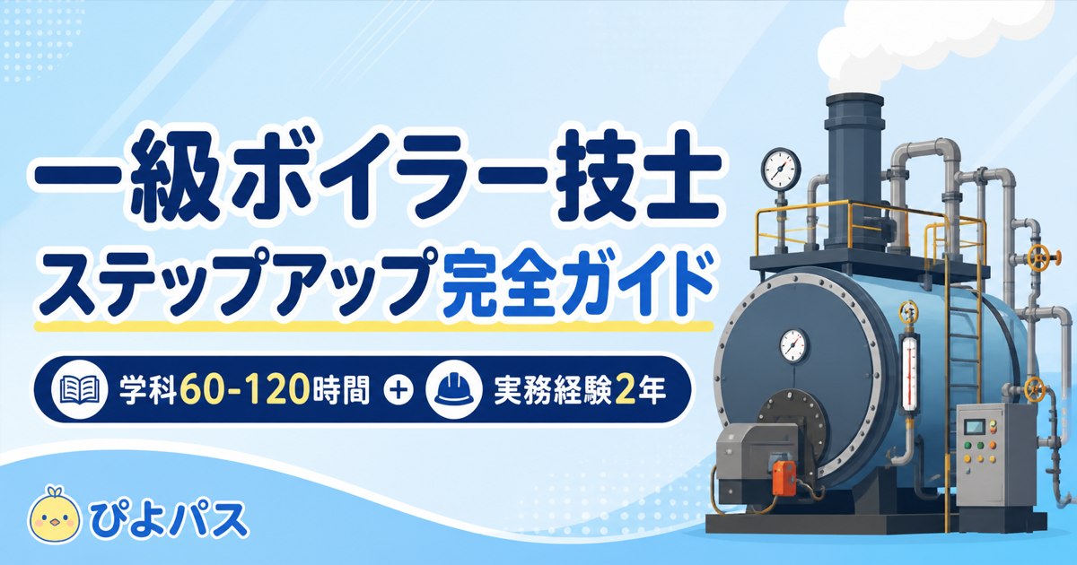 【二級ボイラー所持者向け】一級ボイラー技士に最短で合格するロードマップ ─ 学科 60-120 時間 + 実務経験 2 年の動線設計