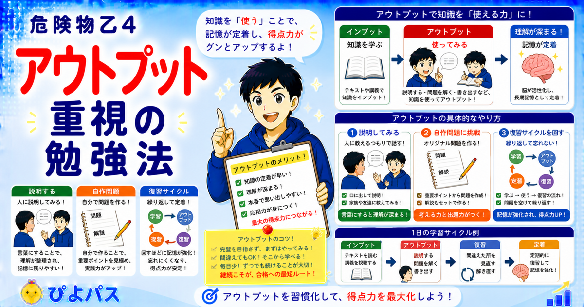 危険物乙4のアウトプット勉強法｜性質と消火方法を自分の言葉で説明する