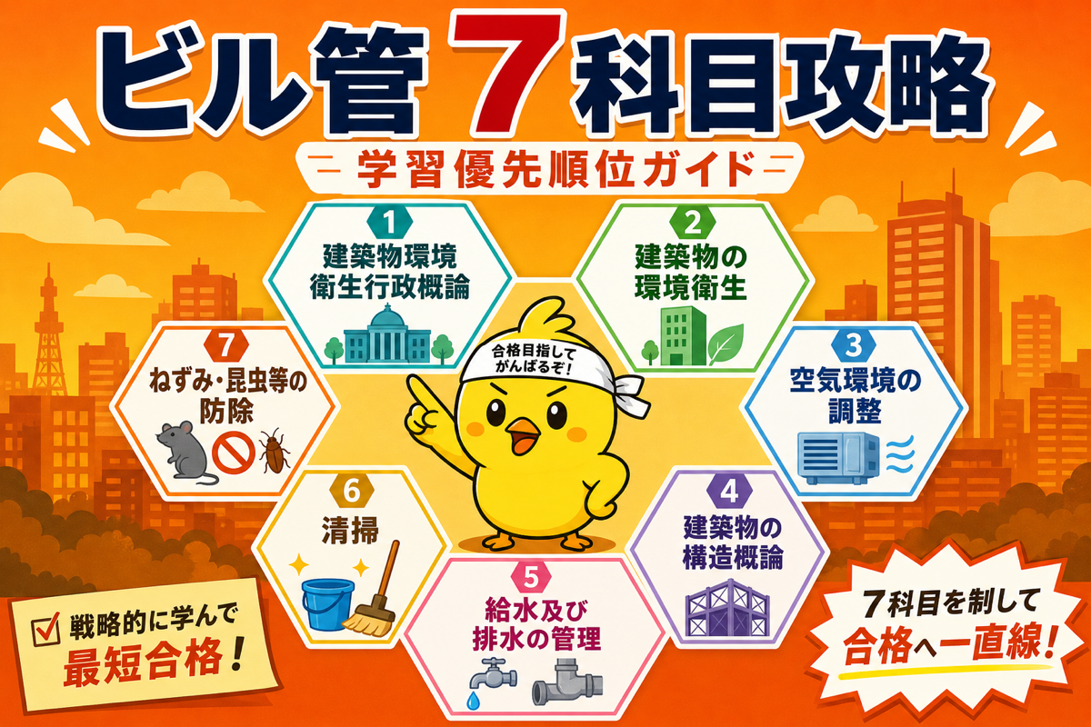 【2026年版】ビル管 7科目の攻略法と学習優先順位
