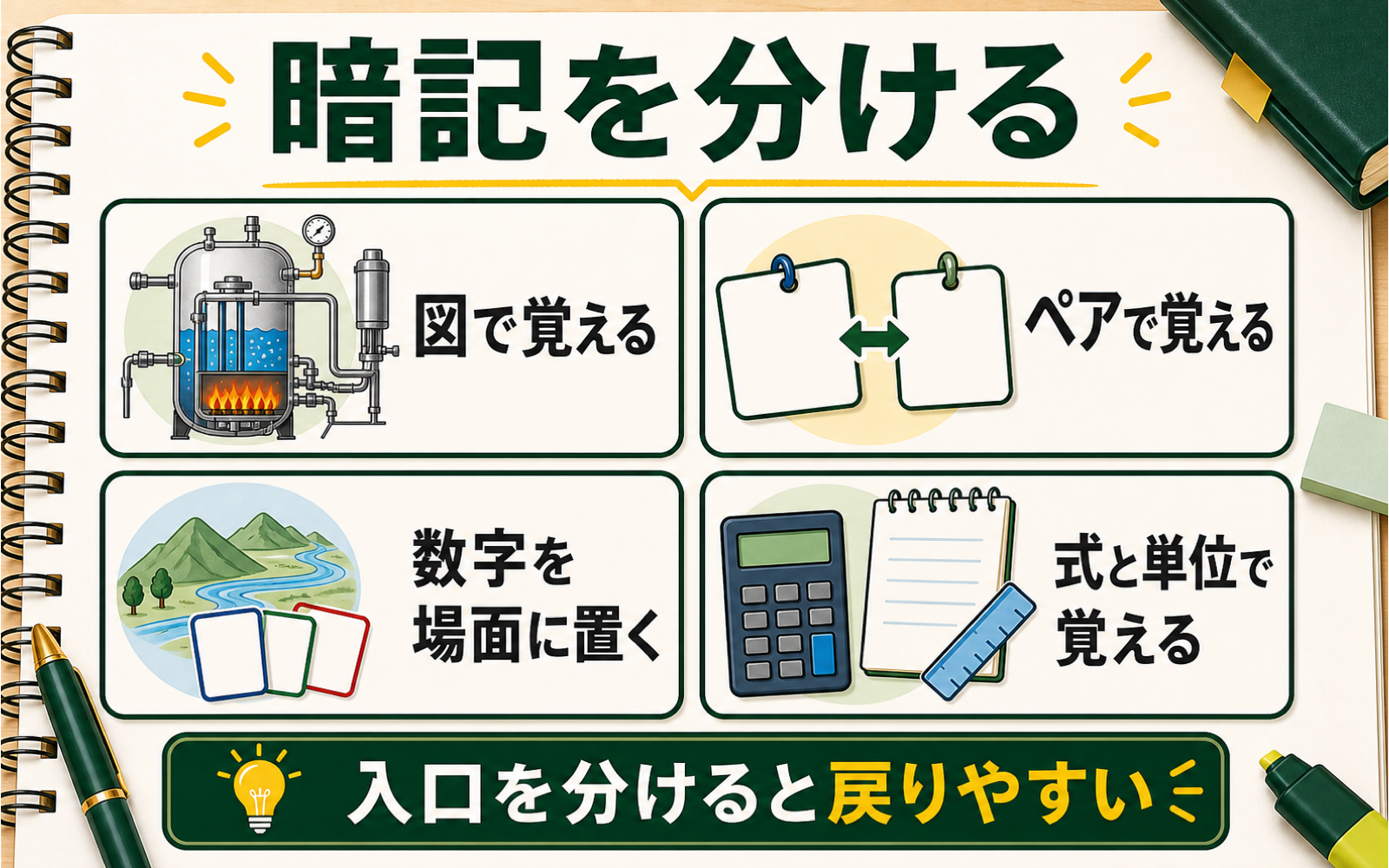 一級ボイラー技士 暗記のコツ｜図・ペア・数字地図で思い出せる形にする (2026年版) の挿絵 1