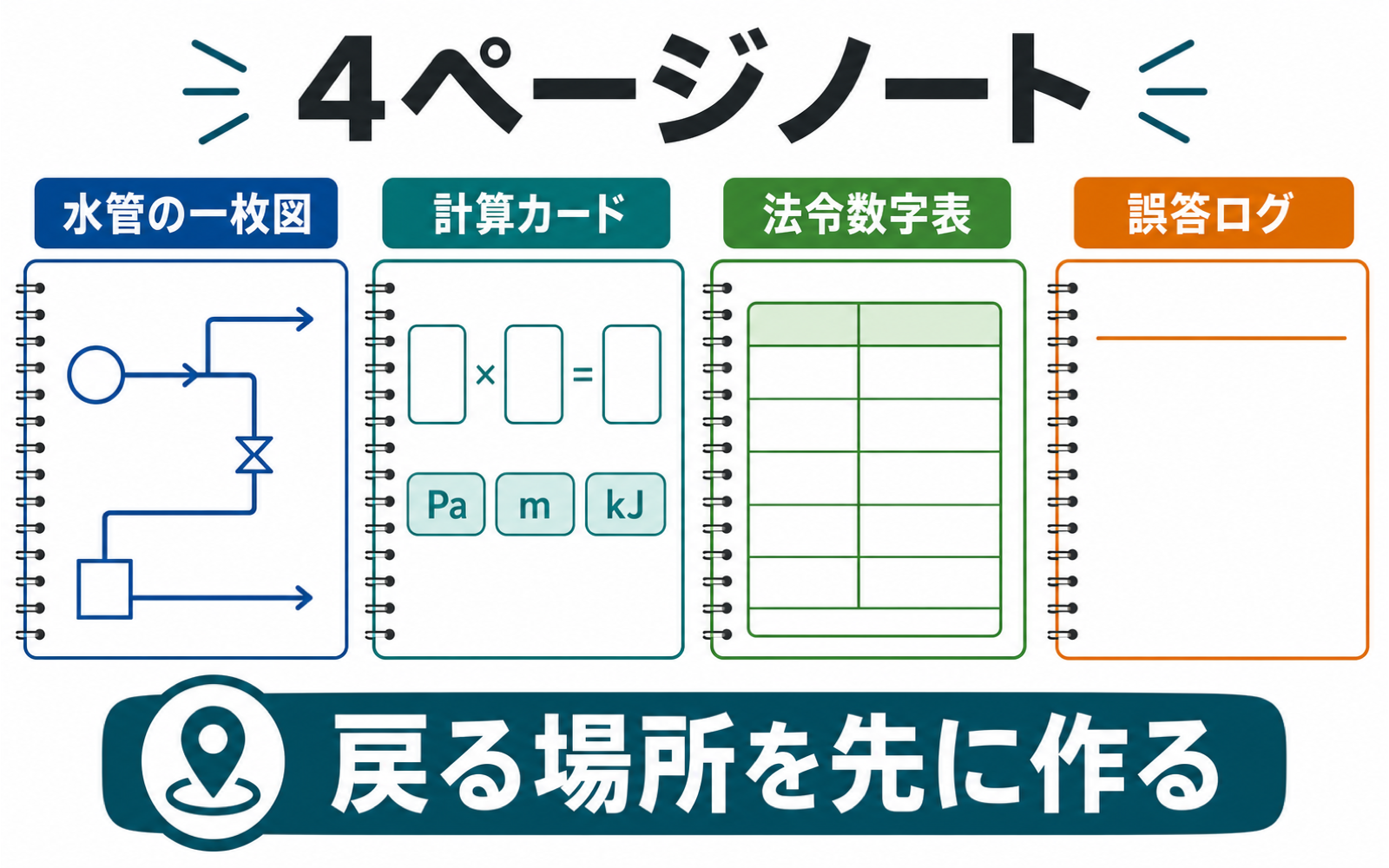 一級ボイラー技士 勉強ノートの作り方｜解き直しに戻れる4ページだけ作る (2026年版) の挿絵 1