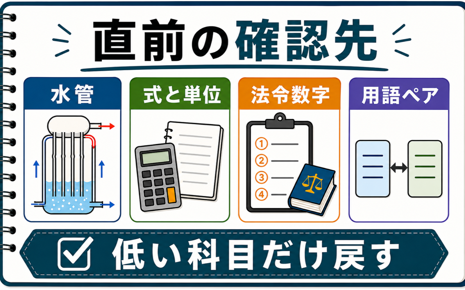 一級ボイラー技士 直前総まとめ｜7日・3日・前日で捨てる範囲を決める (2026年版) の挿絵 2