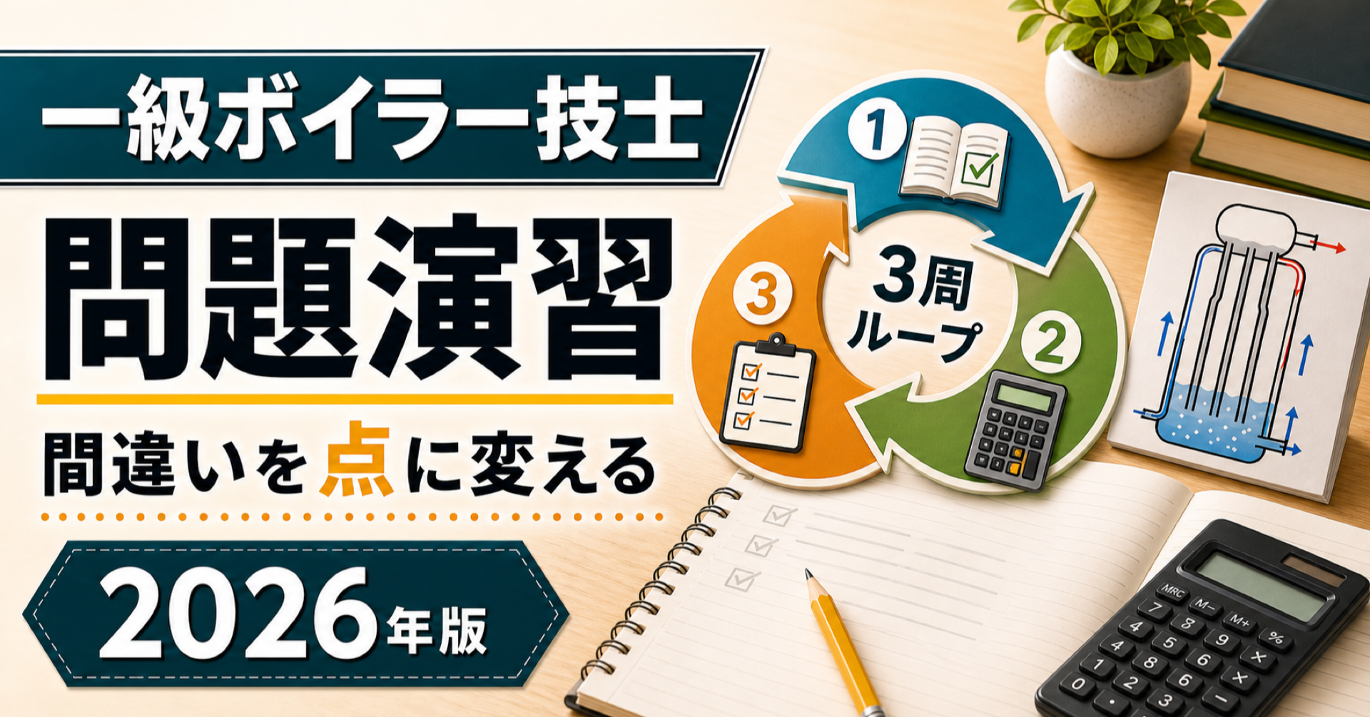一級ボイラー技士 問題演習｜間違いを点に変える3周ループ (2026年版)