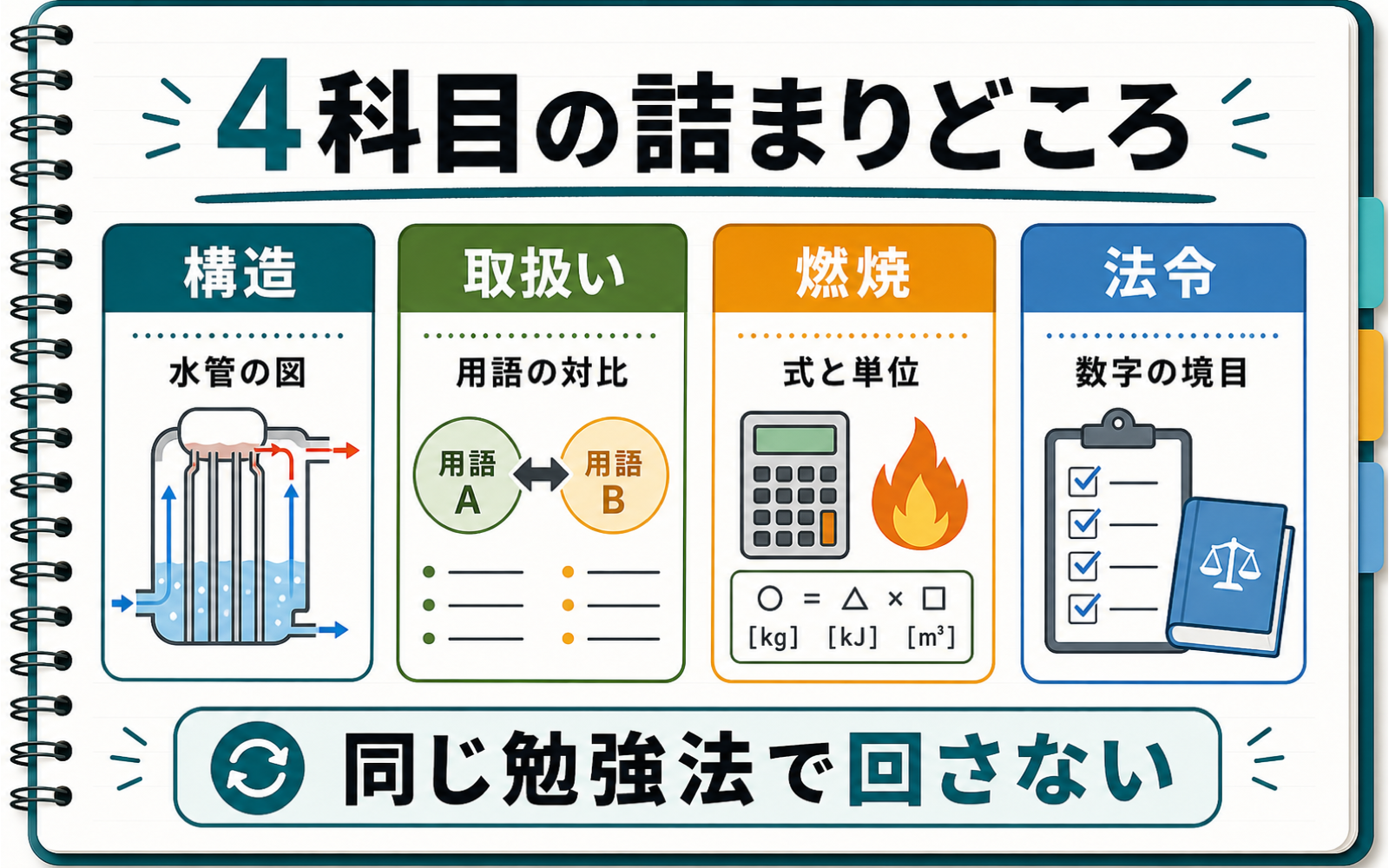 一級ボイラー技士の科目別攻略｜構造・取扱い・燃焼・法令の時間配分 (2026年版) の挿絵 1