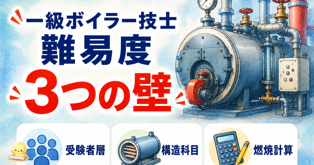 【2026年版】一級ボイラー技士の難易度分析｜科目別の難しさと足切り対策を徹底解説