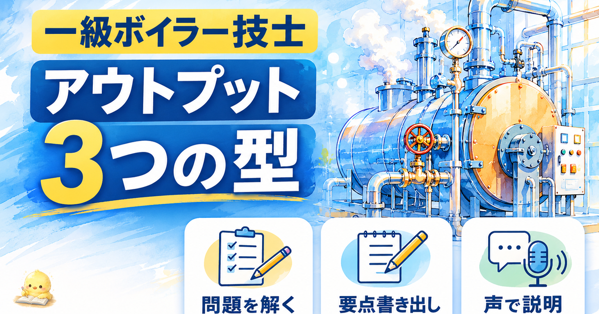 一級ボイラー技士 アウトプット勉強法 3アウトプット｜解く/書き出す/説明する (2026年版)