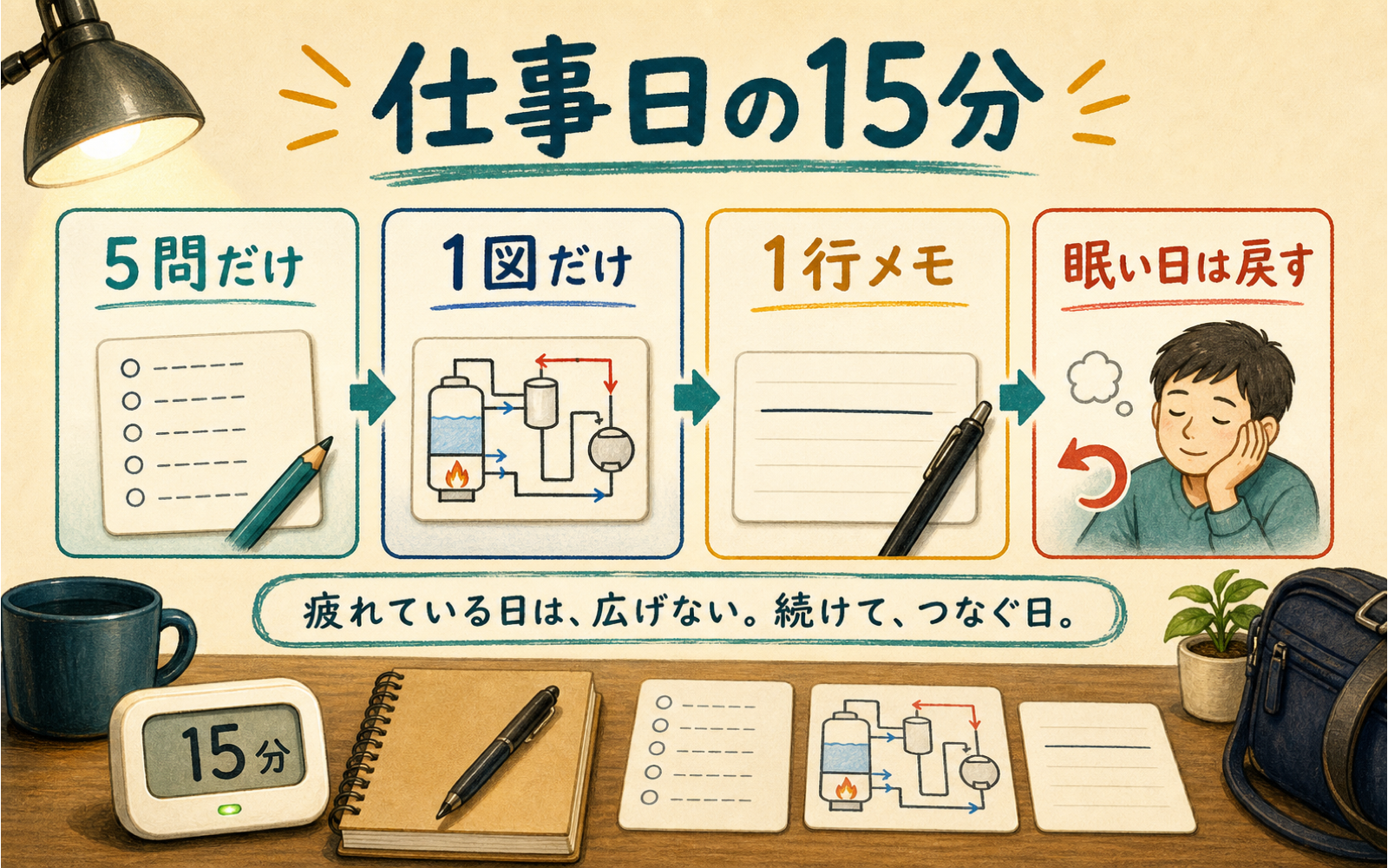 一級ボイラー技士 社会人の勉強法|仕事日15分と休日90分で崩さない (2026年版) の挿絵 1