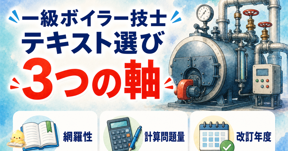 【2026年版】一級ボイラー技士のテキストおすすめ｜参考書の選び方と計算問題対策