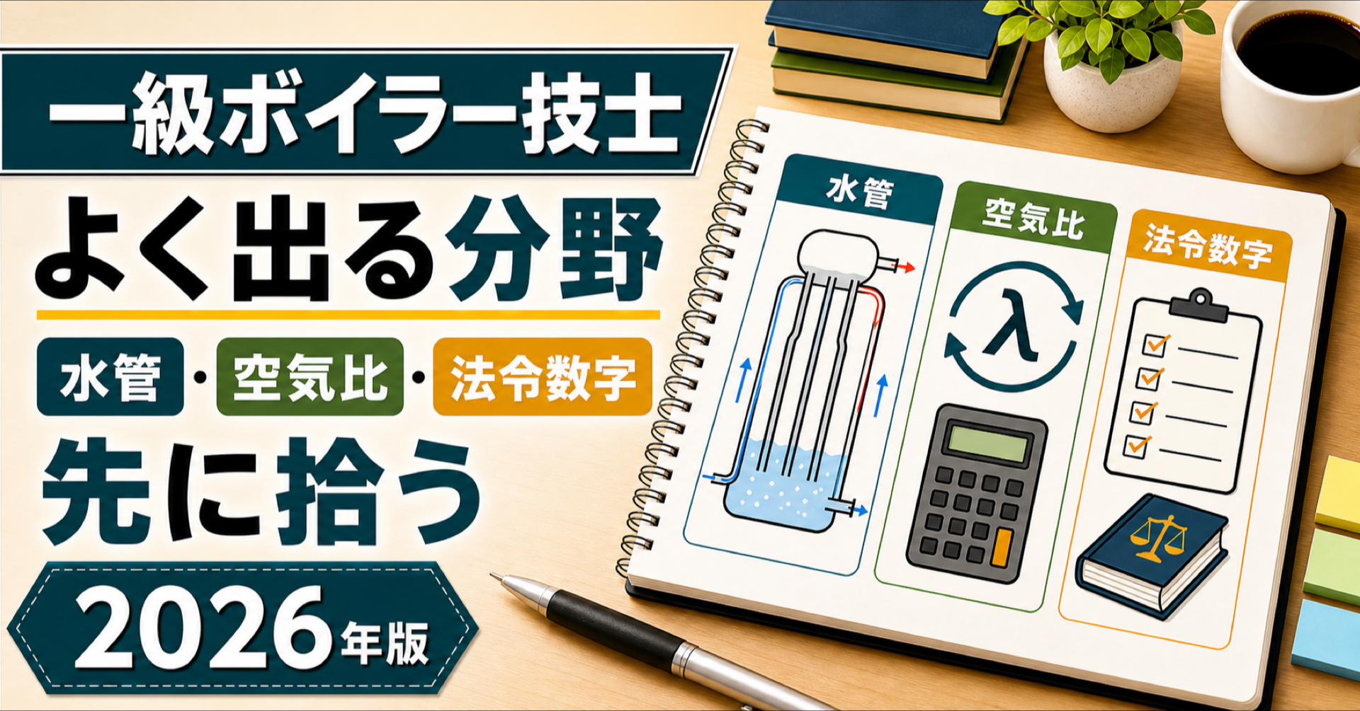 一級ボイラー技士 よく出る分野｜水管・空気比・法令数字を先に拾う (2026年版)