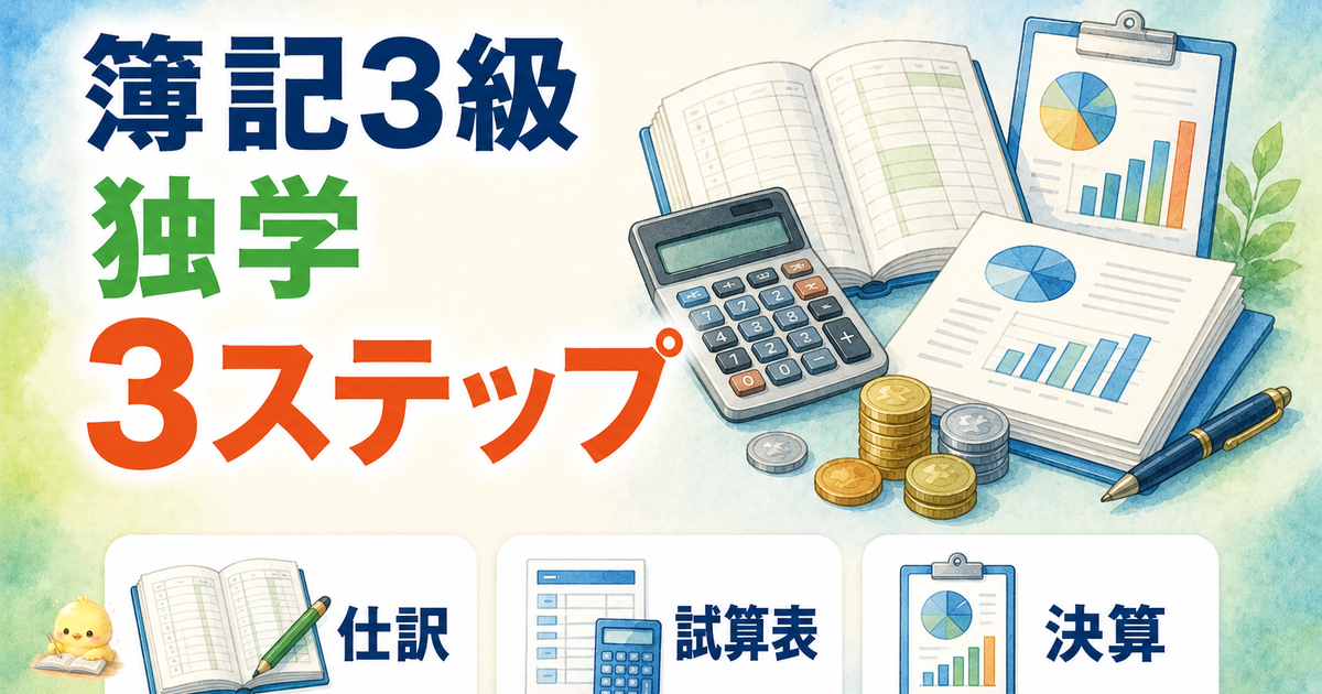 【2026年版】簿記3級 独学 合格法 完全攻略｜仕訳→決算を最短 60 時間で受かるプラン