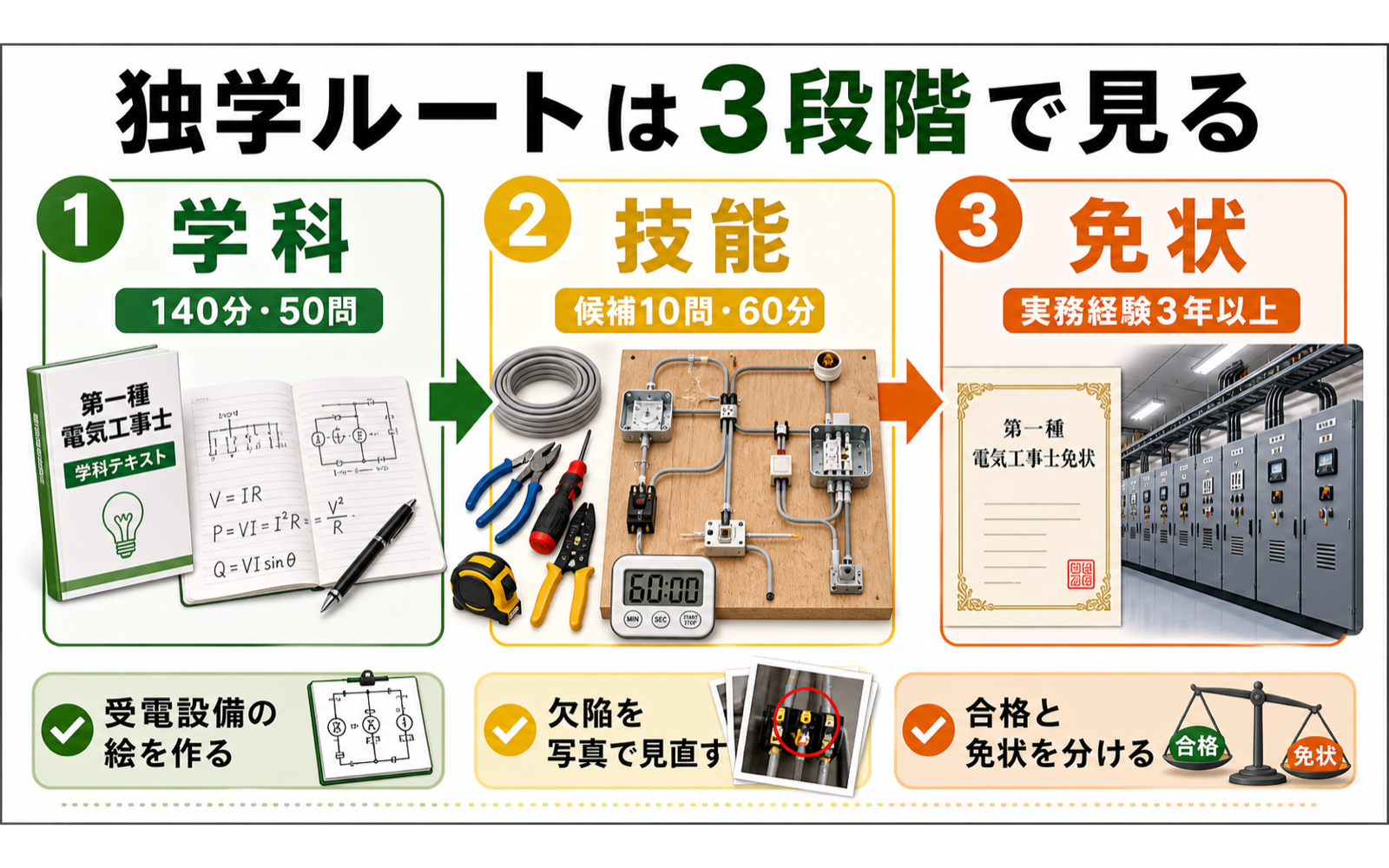 第一種電気工事士 独学合格の現実|学科・技能・免状までの進め方 (2026年版) の挿絵 2
