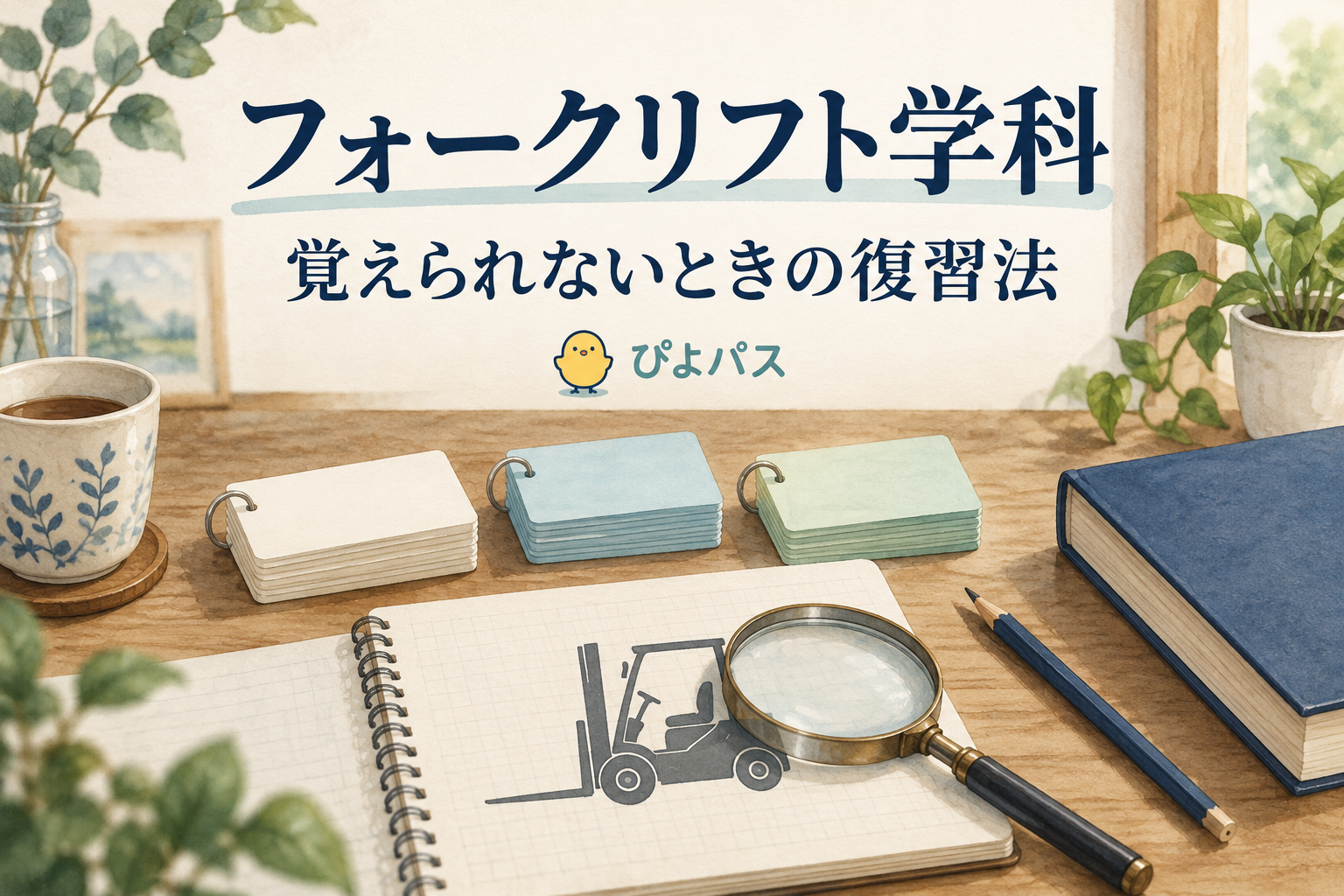 フォークリフト学科が覚えられないときの復習法|用語・荷重・4択を整理