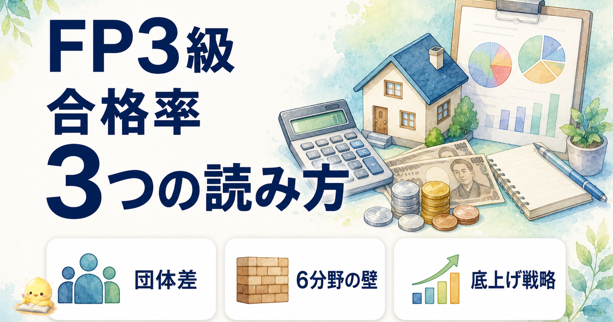 FP3級 合格率 3つの読み方｜団体差/6分野の壁/底上げ戦略 (2026年版)