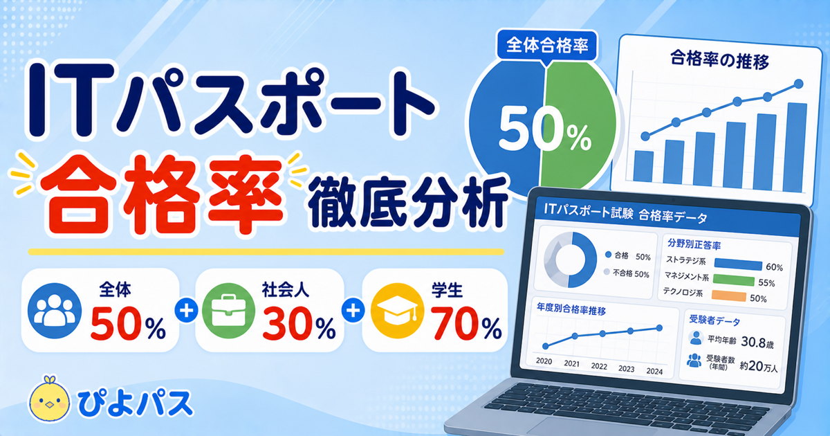 【2026年版】ITパスポートの合格率は約50% ─ 合格率推移と不合格パターンTOP3