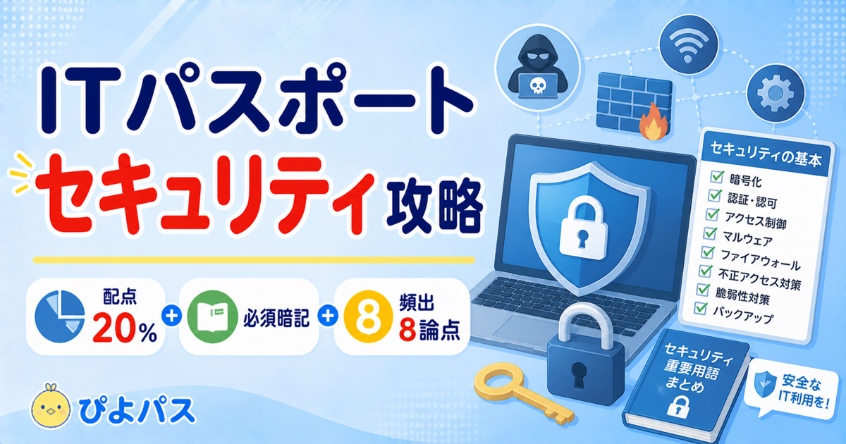【2026年版】ITパスポートの情報セキュリティ対策｜テクノロジ系最重要 15 問を確実に取る攻略法