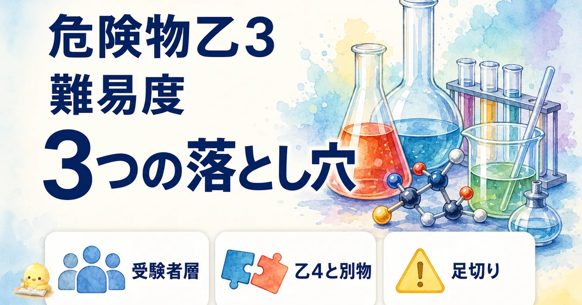 危険物乙3の難易度と合格率｜乙4後でも油断しない理由