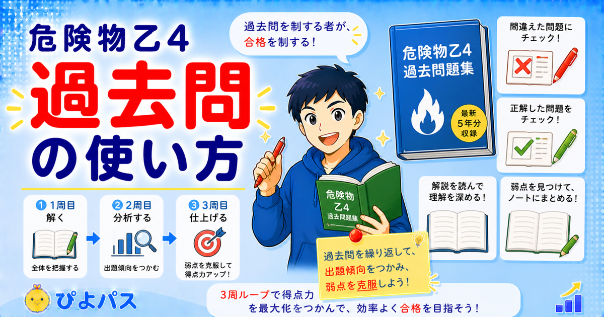 【2026年版】危険物乙4は練習問題だけで受かる？演習の正しい進め方
