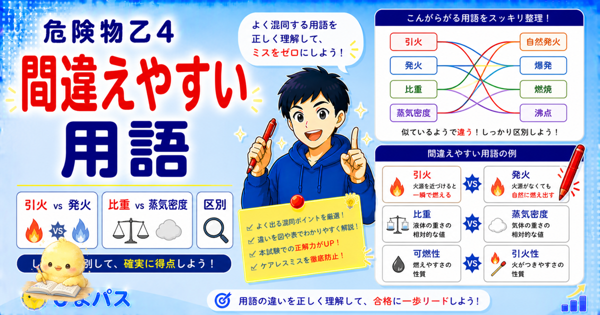 危険物乙4 用語混同3領域｜温度・数量・法令 (2026年版)