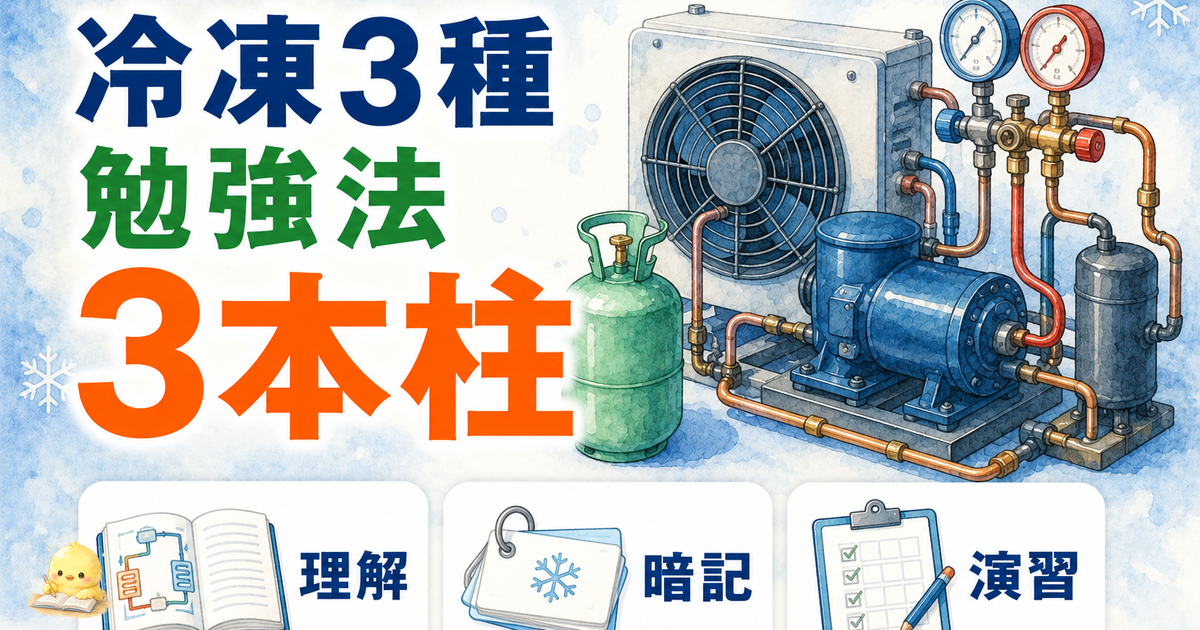 冷凍3種 勉強法3本柱|理解→暗記→演習のサイクル設計 (2026年版)