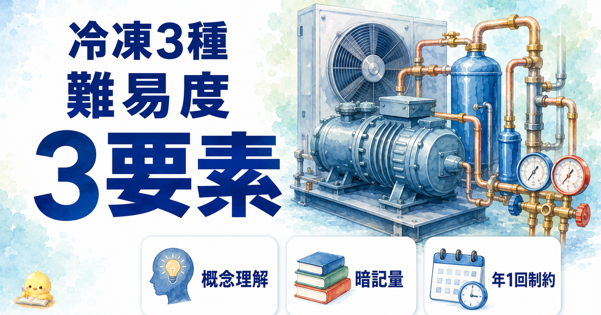 冷凍3種 難易度3要素評価|概念理解/暗記量/年1回制約 (2026年版)