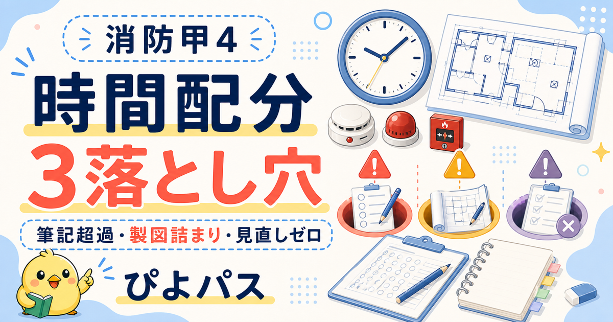消防甲4 時間配分3落とし穴|筆記超過/製図詰まり/見直しゼロ (2026年版)
