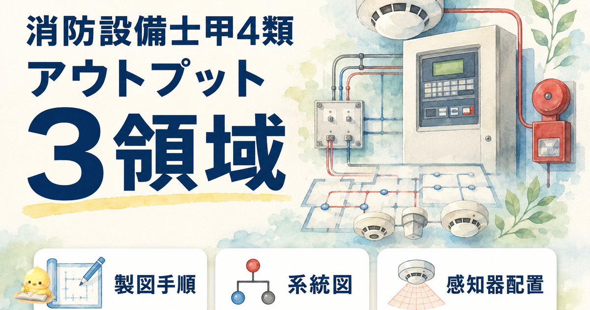 【2026年版】消防設備士甲4のアウトプット勉強法 5 選|製図手順・感知器配置を説明で深化