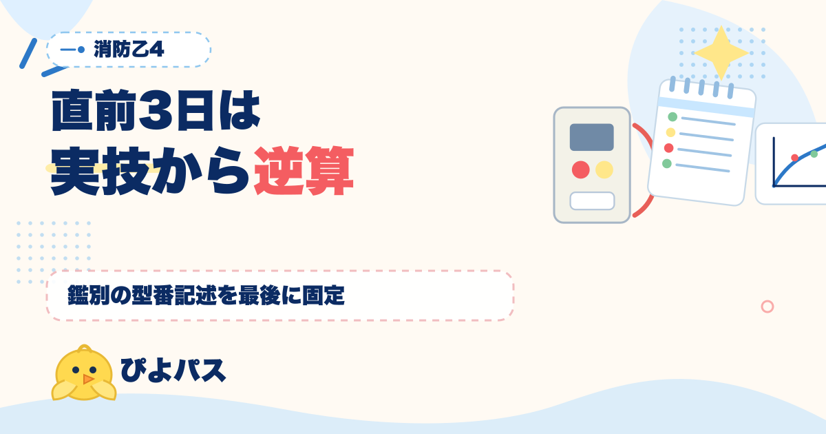 消防設備士乙4 直前 3 日総まとめ|筆記 60%+実技 60% の独立足切りを意識した鑑別対策設計 (2026年版)