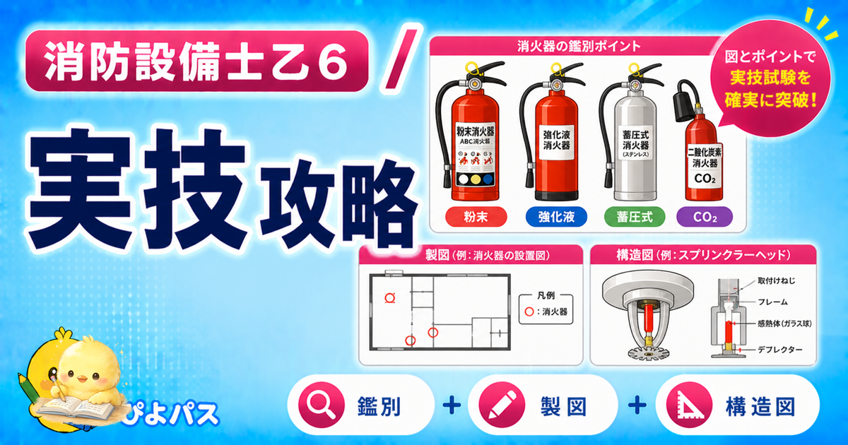 消防設備士乙6 実技攻略 3つの問われ方|写真鑑別/名称記述/規格値 (2026年版)