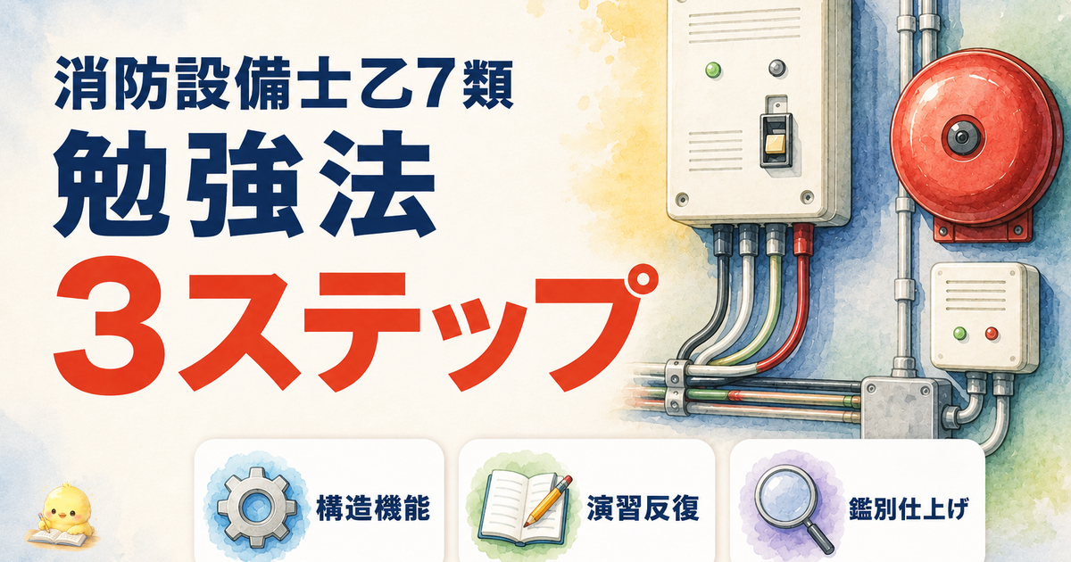 消防乙7 勉強法3ステップ｜構造機能起点/演習反復/鑑別仕上げ (2026年版)