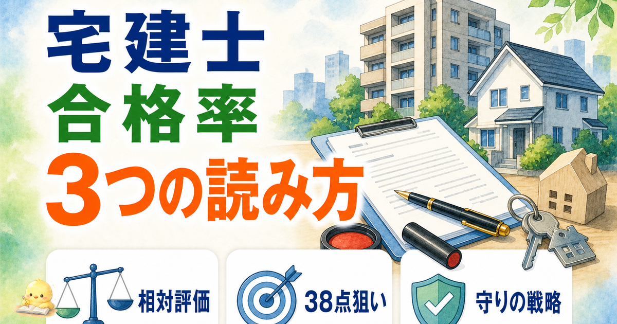 宅建士 合格率 3つの読み方｜相対評価/38点狙い/守りの戦略 (2026年版)