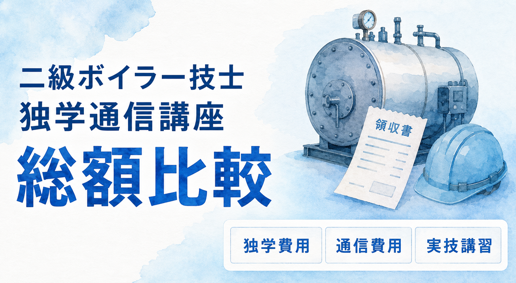 二級ボイラー技士 独学 4.3 万円 vs 通信 6 万円|実技講習費を入れた本当の総額比較