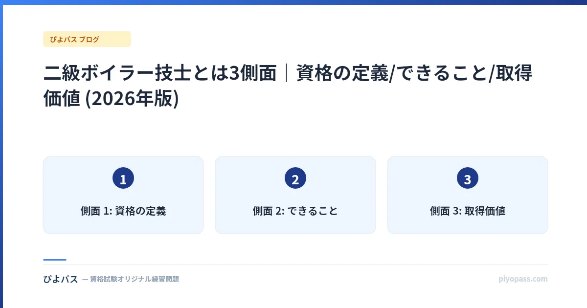 二級ボイラー技士とは3側面|資格の定義/できること/取得価値 (2026年版)