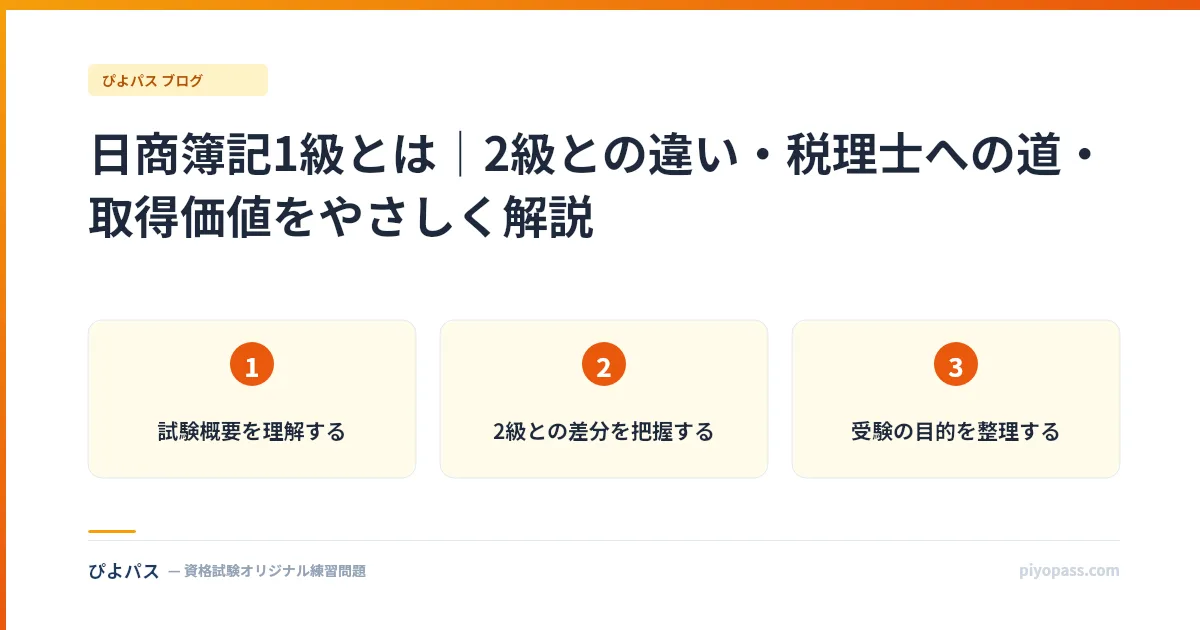日商簿記1級とは|2級との違い・税理士への道・取得価値をやさしく解説