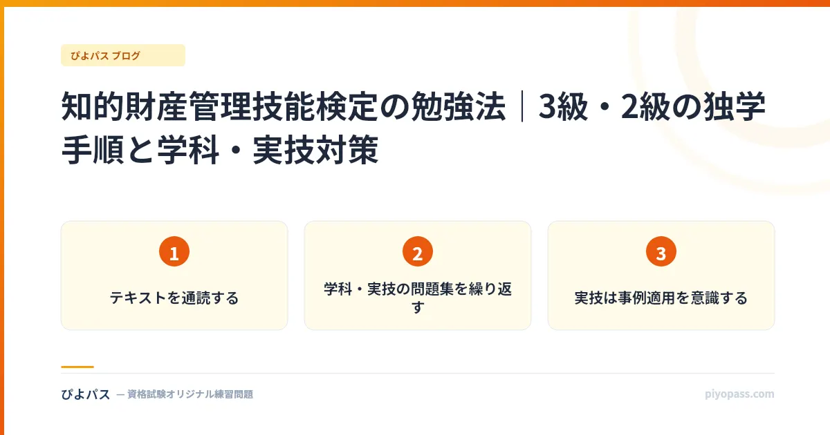 知的財産管理技能検定の勉強法｜3級・2級の独学手順と学科・実技対策