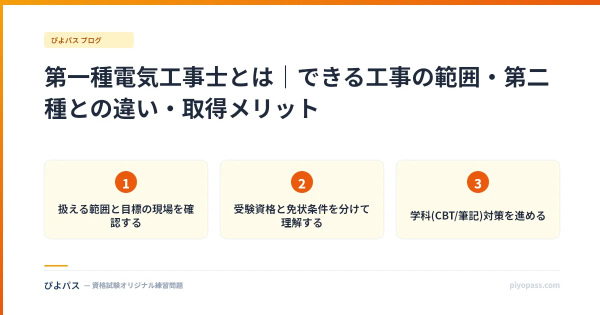 第一種電気工事士とは｜できる工事の範囲・第二種との違い・取得メリット