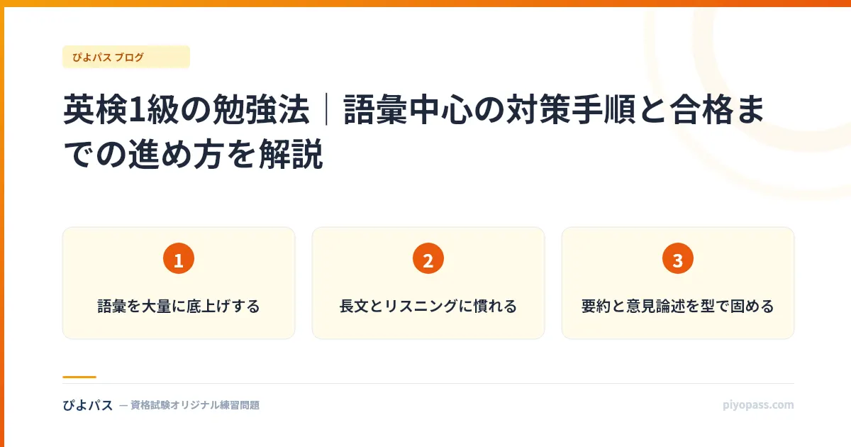 英検1級の勉強法|語彙中心の対策手順と合格までの進め方を解説