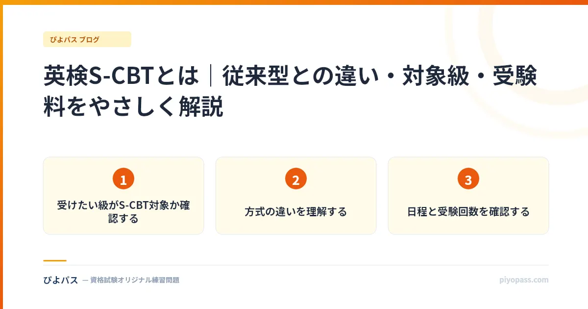 英検S-CBTとは|従来型との違い・対象級・受験料をやさしく解説