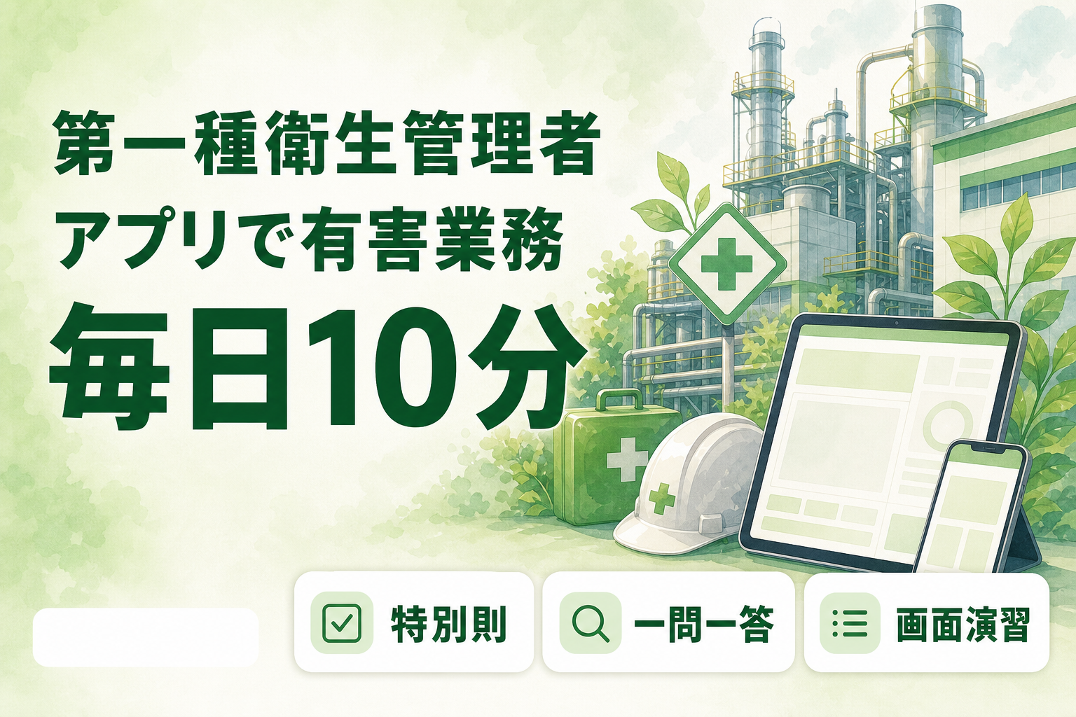 第一種衛生管理者 オンライン演習の使い方|特化則・有機則など 5 つの『ややこしい規則』を 1 問 1 答で覚えきる