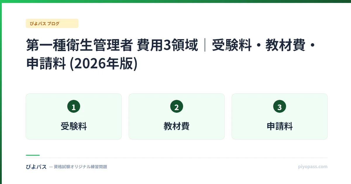 第一種衛生管理者 費用3領域｜受験料・教材費・申請料 (2026年版)