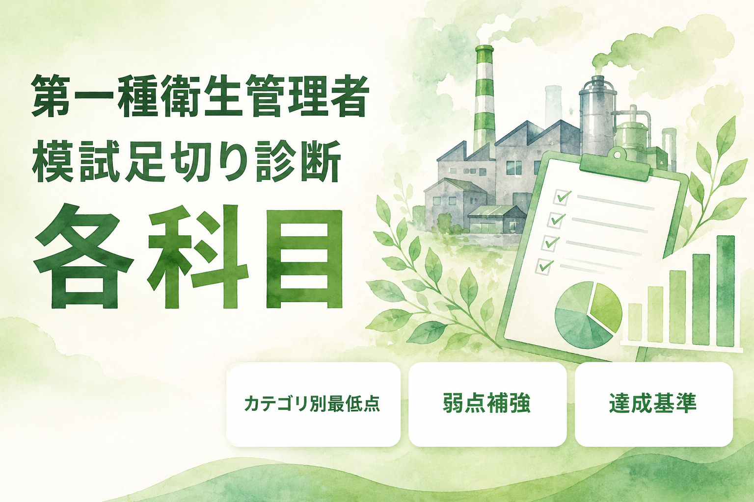第一種衛生管理者 模試は「総得点 60%」より「各科目 40%」を恐れて使う|足切りリスク診断と弱点補強