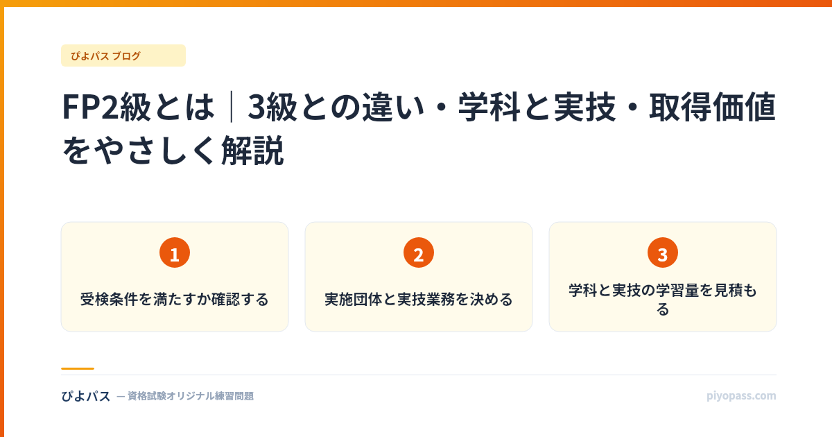 FP2級とは｜3級との違い・学科と実技・取得価値をやさしく解説
