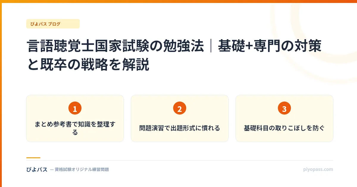 言語聴覚士国家試験の勉強法｜基礎+専門の対策と既卒の戦略を解説