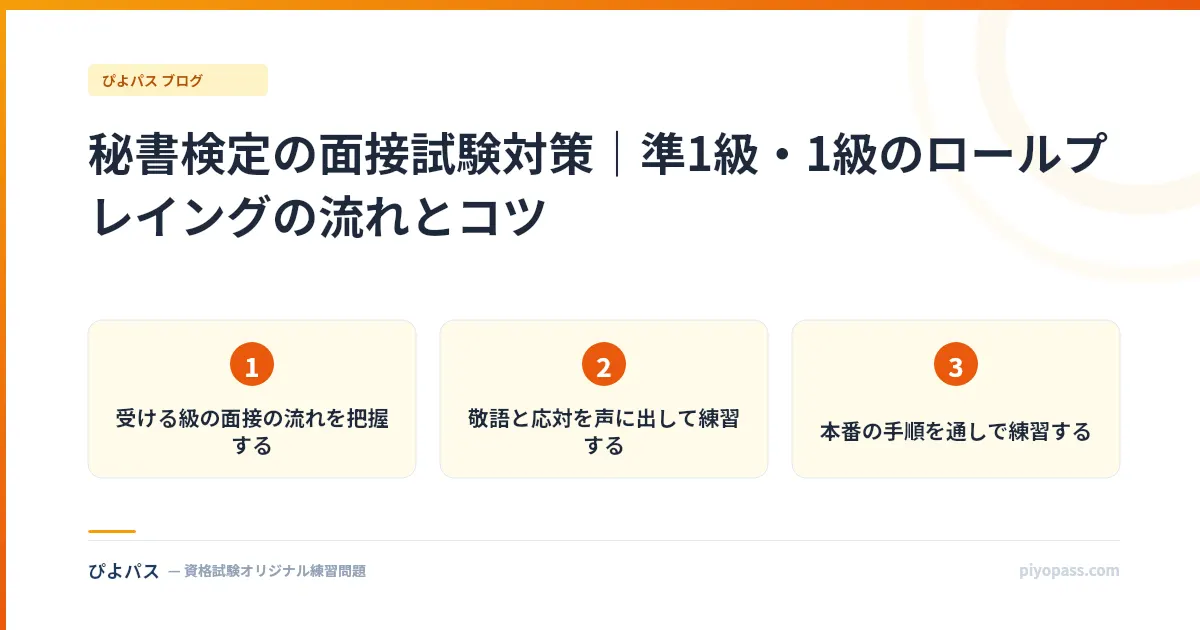 秘書検定の面接試験対策|準1級・1級のロールプレイングの流れとコツ