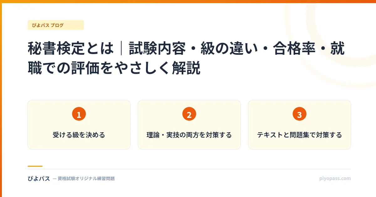 秘書検定とは｜試験内容・級の違い・合格率・就職での評価をやさしく解説