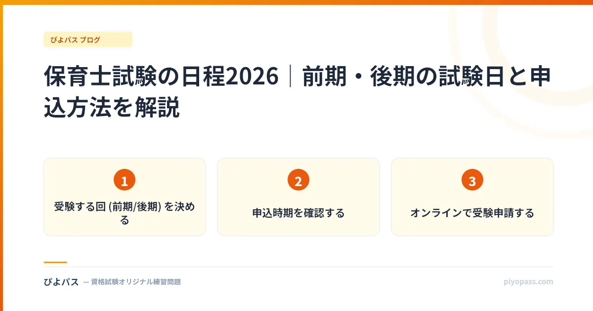 保育士試験の日程2026|前期・後期の試験日と申込方法を解説