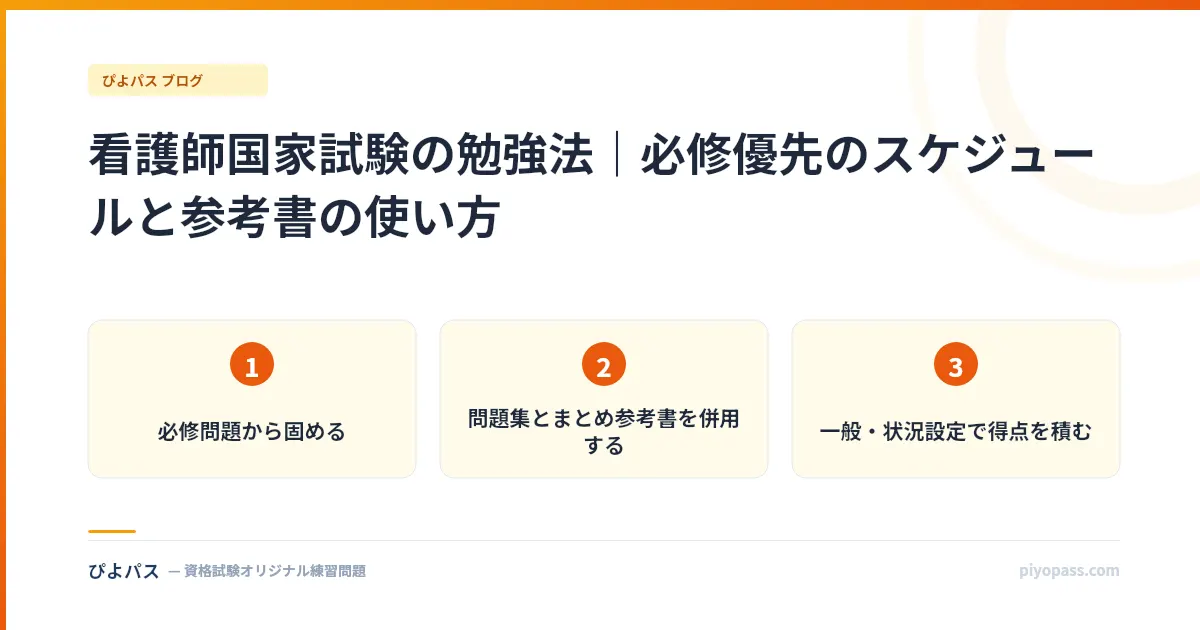 看護師国家試験の勉強法|必修優先のスケジュールと参考書の使い方