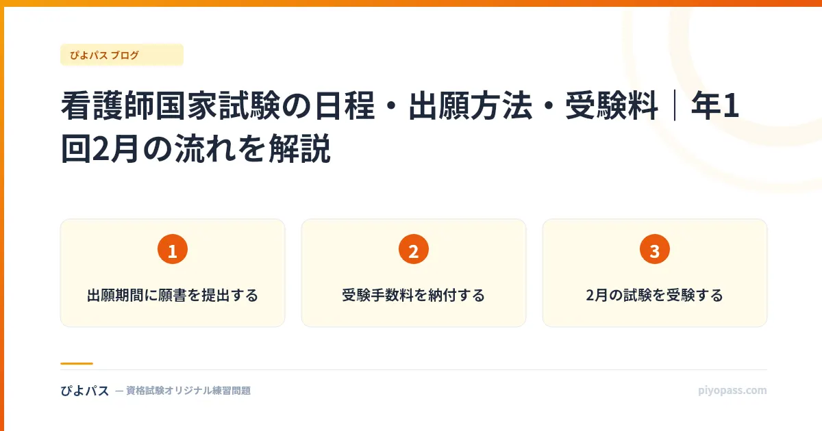 看護師国家試験の日程・出願方法・受験料｜年1回2月の流れを解説