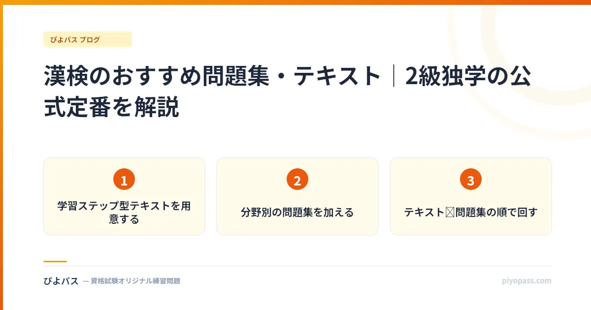 漢検のおすすめ問題集・テキスト｜2級独学の公式定番を解説