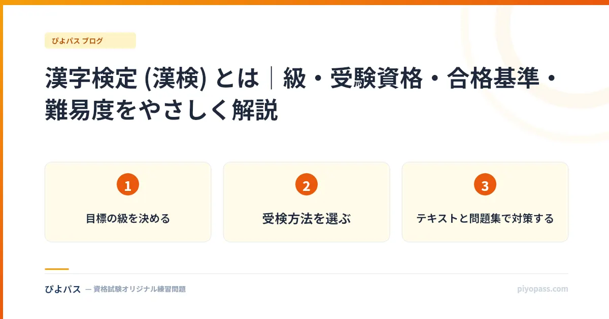 漢字検定 (漢検) とは|級・受験資格・合格基準・難易度をやさしく解説