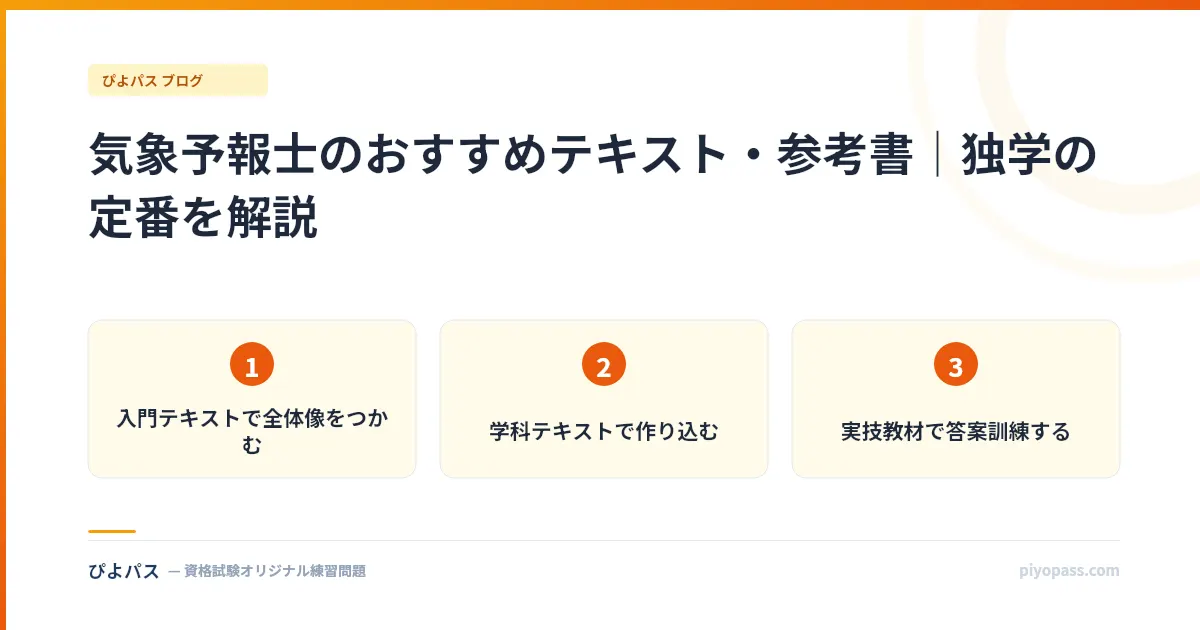 気象予報士のおすすめテキスト・参考書|独学の定番を解説